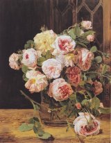 Bouquet de roses à la fenêtre