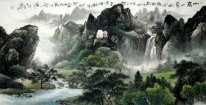 Landscape with waterfall - Chinese Painting