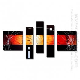 Hand-painted Abstract Oil Painting - Set of 5