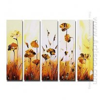 Hand-painted Floral Oil Painting - Set of 5