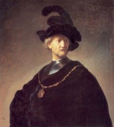 Old Man With A Black Hat And Gorget