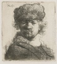 Självporträtt i en tung Fur Cap Bust 1631