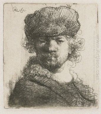 Zelfportret In Een Zware bontmuts Buste 1631