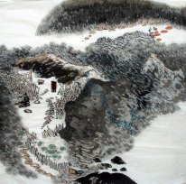 A Courtyard in the Mountain - Chinese Painting