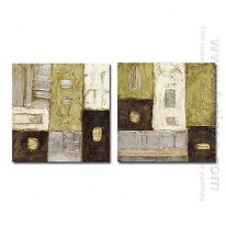 Hand-painted Abstract Oil Painting - Set of 2