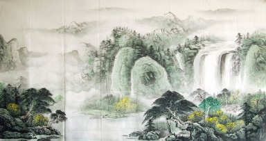 Waterfall - Lukisan Cina