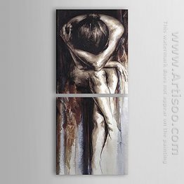 Hand-painted People Oil Painting - Set of 2