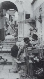 A Flower Market, Old Rome 1886