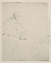 An Old Man Resting His Hands Upon A Book 1645