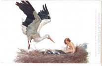 Benedetto sia il casa dove un Stork nidificato 1917