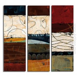 Hand-painted Abstract Oil Painting - Set of 3