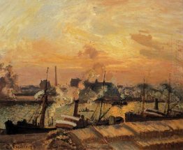 boats sunset rouen 1898