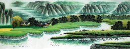 A small village - Chinese Painting