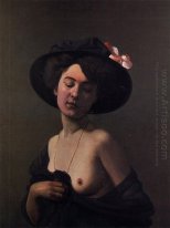 Vrouw met Een Black Hat 1908