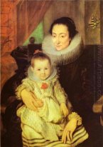 marie clarisse wife of jan woverius with their child