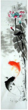 Fish-Lotus - peinture chinoise