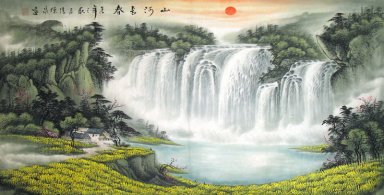 Waterfall - Lukisan Cina