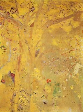 Arbre sur un fond jaune 1901