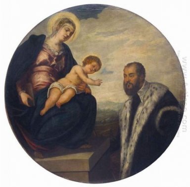 Madonna med barnet och Donator Tintoretto