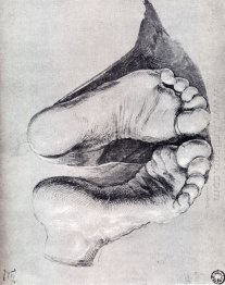 feet of a kneeling man 1508