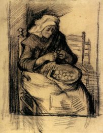 Woman Peeling Potatoes 1885