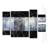 Hand-painted Abstract Oil Painting - Set of 5