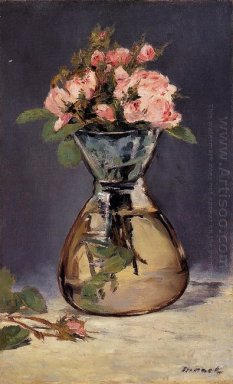 Muschio rose in un vaso 1882