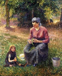 peasant woman and child eragny 1893