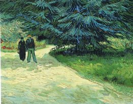 Public Garden With Couple And Blue Fir Tree The Poet S Garden Ii