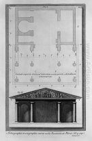 Riss und Aufriss des zweiten Tempels toskanischen Vitruvius