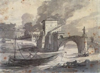 Vista del Tevere e Castel Sant\'Angelo 1776