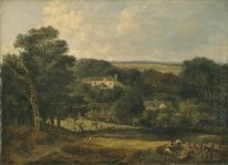 Vue près de Norwich avec la moisson