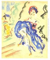 Danseuse dans une jupe bleue