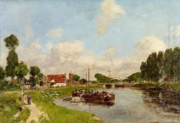 Barges On The Canal At Saint Valery Sur Somme 1891