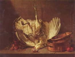 Still life with turkey hanged