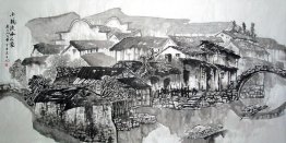 A small town - Chinese Painting