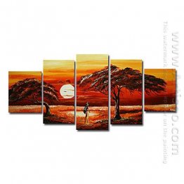 Hand-painted Landscape Oil Painting - Set of 5