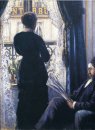 Interiör Kvinna vid fönstret 1880