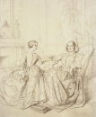 Comtesse Charles D Agoult et sa fille Claire D Agoult 1849