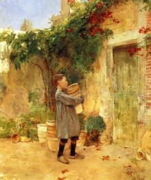 Boy With Flower Pots