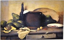 Nature morte avec l'avocat et les ustensiles