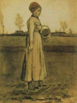 Peasant Woman Sowing With A Basket 1881