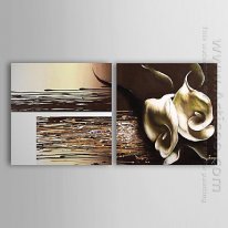 Tangan-Dicat Floral Oil Painting - Set 3