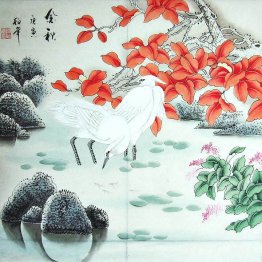 Crane&Red leaves - Chinese Painting