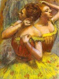 two dancers pastel on paper