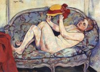 Reclining Nude Pada Sofa 1928