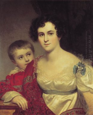 Portrait Of A Ich Molchanova Mit Tochter 1814