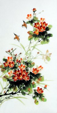 Vogels&Bloemen - Chinees schilderij