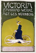 Reclameposter Victoria Fahrradwerke (fietsen)