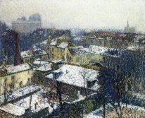 Los tejados de París en la nieve, la vista desde el artista'' s